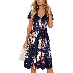 Amazon Blue Floral Dress (Size L)